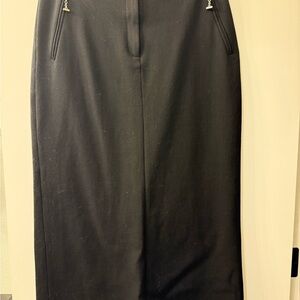 Ralph Lauren Elegant Black Wool Pencil Skirt